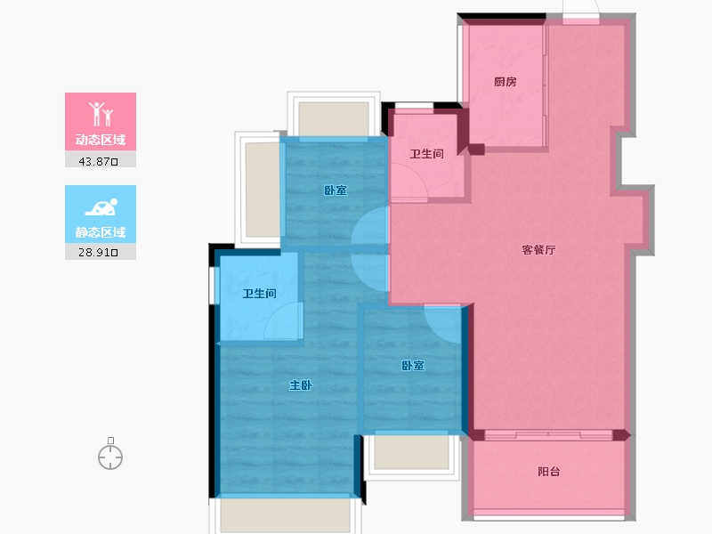 广东省-深圳市-招商蛇口会展湾雍境-65.18-户型库-动静分区