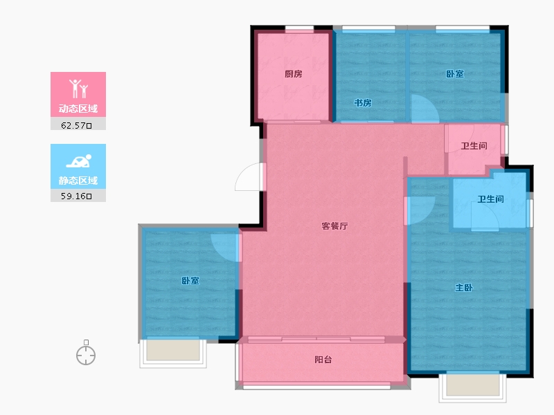 浙江省-宁波市-映樾府-111.20-户型库-动静分区