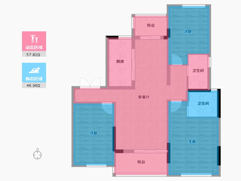 四川省-成都市-龙湖三千云锦-92.98-户型库-动静分区