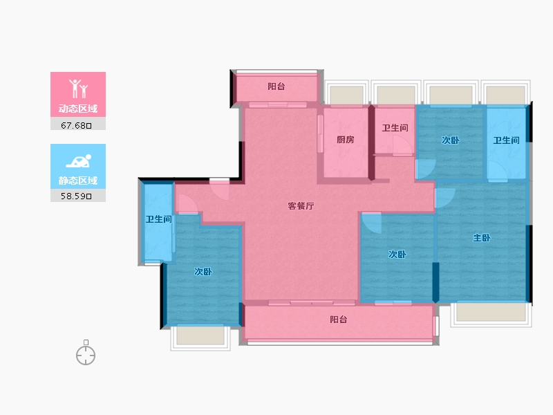 广东省-东莞市-华侨城天鹅堡-113.84-户型库-动静分区