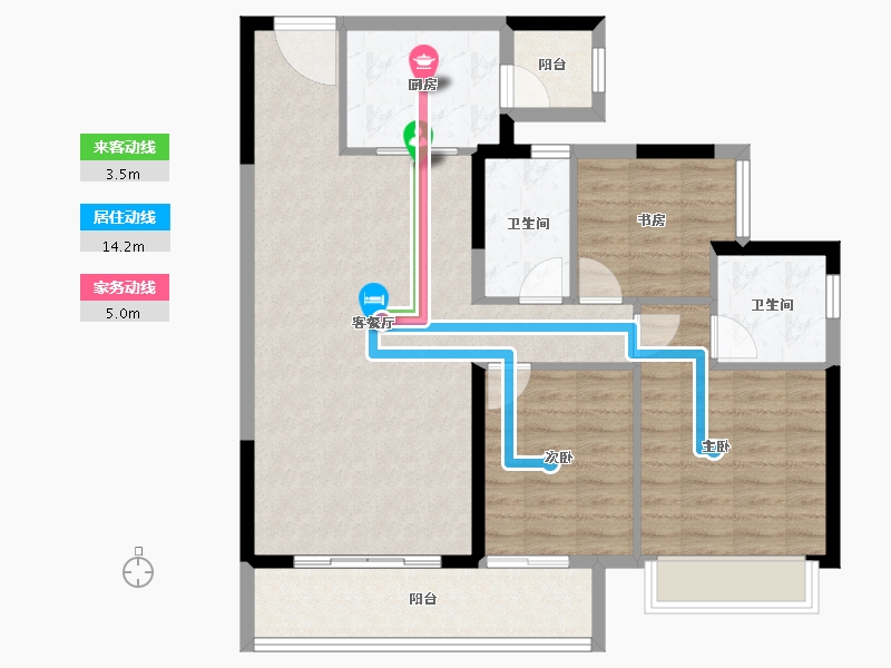 四川省-成都市-中海新川华府-91.96-户型库-动静线