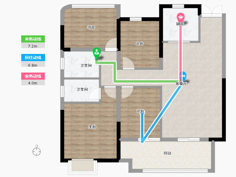 安徽省-合肥市-远大璟庭里-104.00-户型库-动静线