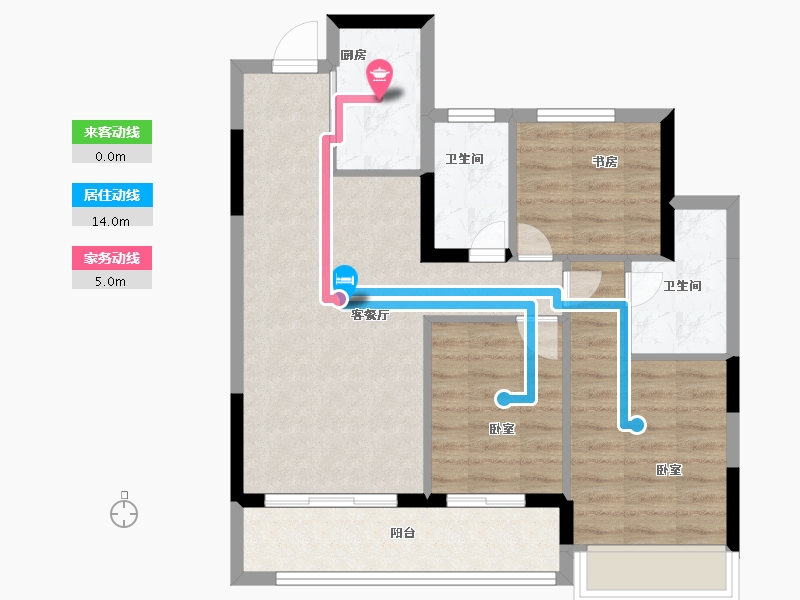 浙江省-杭州市-杭房·启润学府-73.55-户型库-动静线