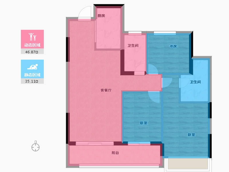 浙江省-杭州市-杭房·启润学府-73.55-户型库-动静分区