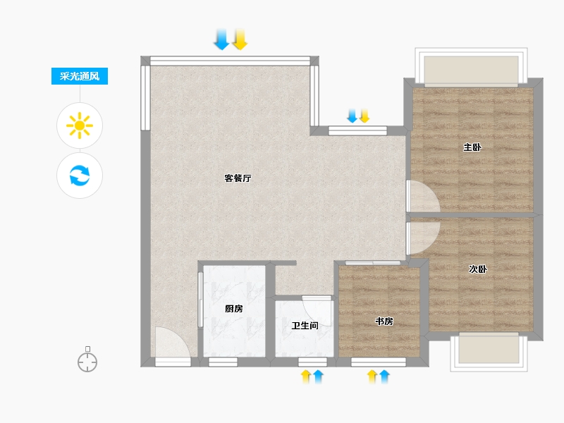 四川省-成都市-青城365南院二期-71.39-户型库-采光通风