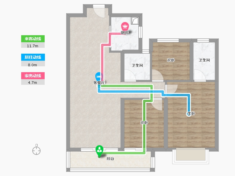 湖南省-株洲市-中粮瑞府-84.00-户型库-动静线