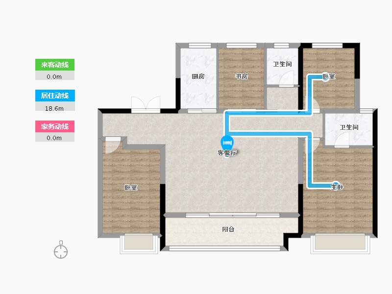 陕西省-西安市-龙记·观湖-116.93-户型库-动静线