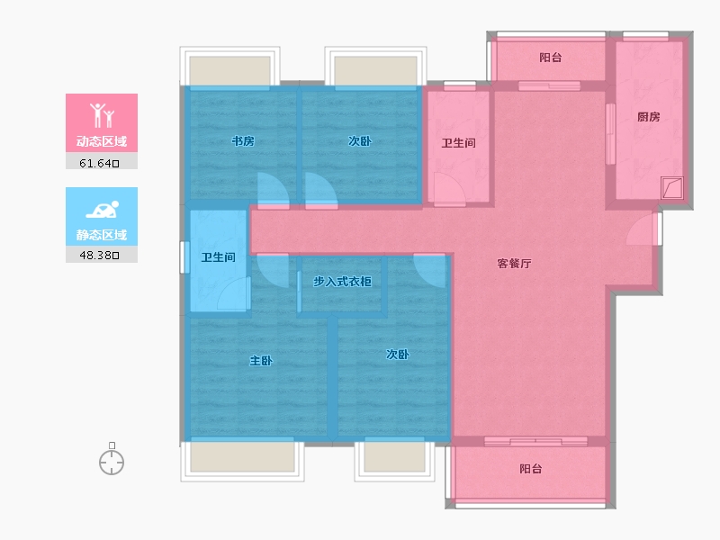 湖南省-株洲市-中粮瑞府-104.00-户型库-动静分区