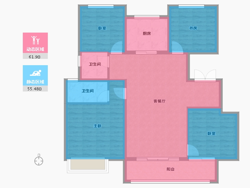 河北省-保定市-金樾万象-106.03-户型库-动静分区