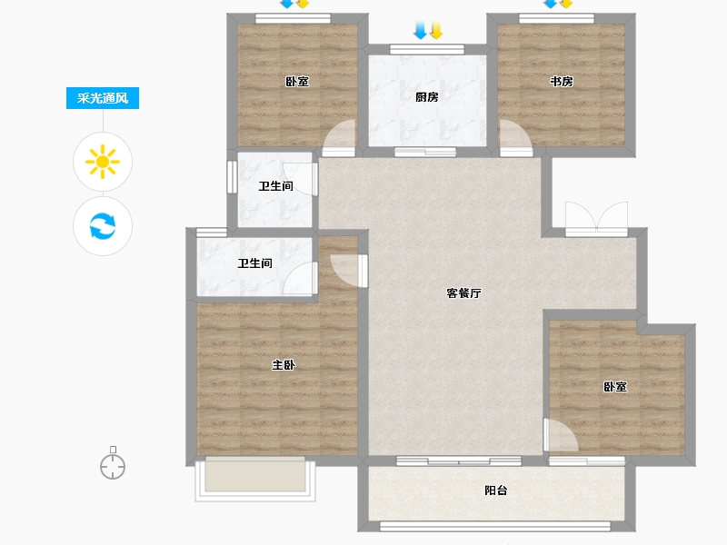 河北省-保定市-金樾万象-106.03-户型库-采光通风