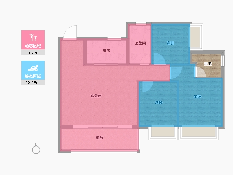 四川省-成都市-华润置地天府九里-82.27-户型库-动静分区