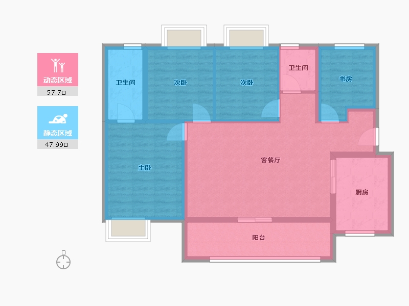 四川省-成都市-保利怡心和颂-94.49-户型库-动静分区