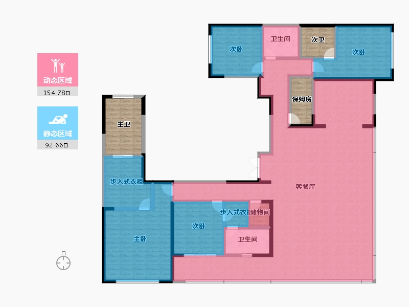 浙江省-杭州市-秦望府-246.02-户型库-动静分区