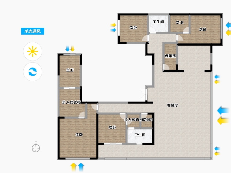 浙江省-杭州市-秦望府-246.02-户型库-采光通风