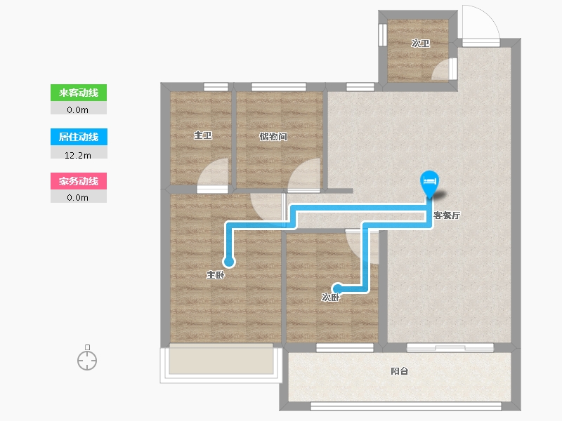 浙江省-杭州市-保利和著风华里-76.50-户型库-动静线