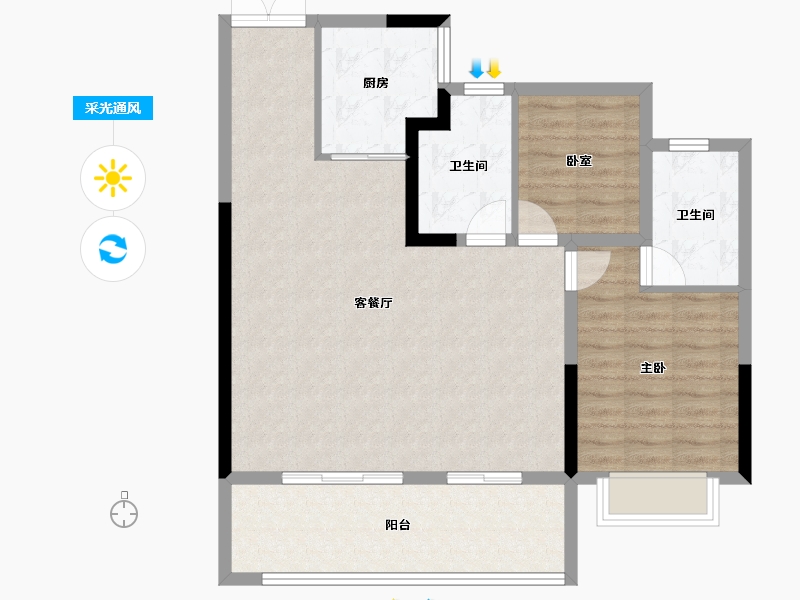 安徽省-合肥市-保利珺悦-89.25-户型库-采光通风