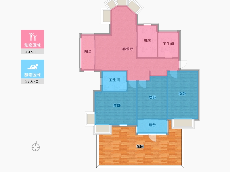 上海-上海市-东兰世茗雅苑-102.00-户型库-动静分区