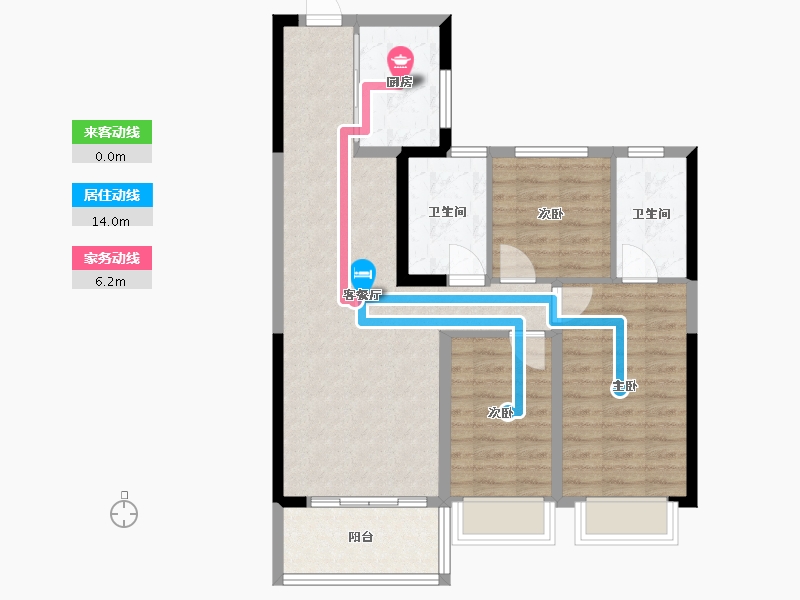 云南省-昆明市-京江金翠-85.40-户型库-动静线