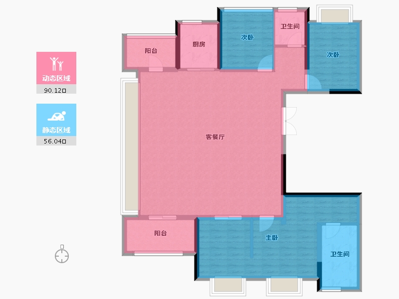 四川省-成都市-龙潭寺TOD龙潭九章-132.93-户型库-动静分区