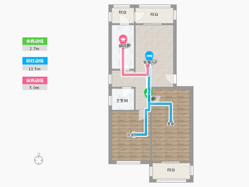 天津-天津市-开江里-66.00-户型库-动静线