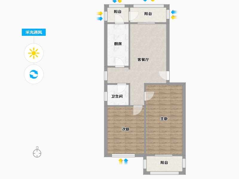 天津-天津市-开江里-66.00-户型库-采光通风