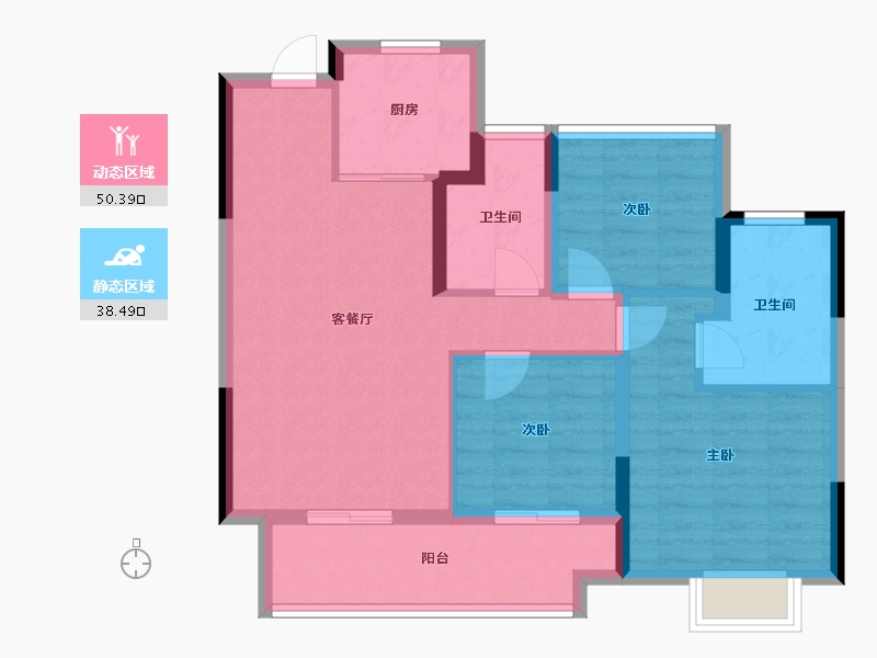 安徽省-合肥市-鼎建璟阳里-79.07-户型库-动静分区