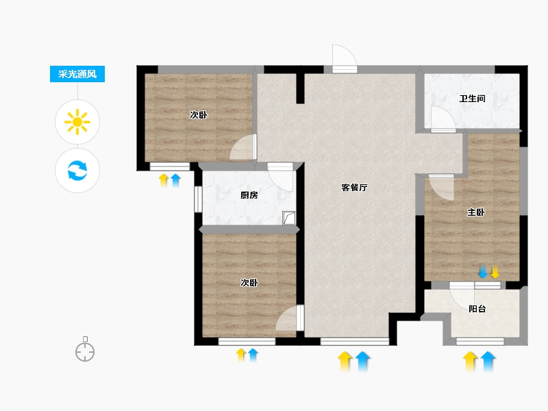 河北省-张家口市-融创奥城-80.00-户型库-采光通风