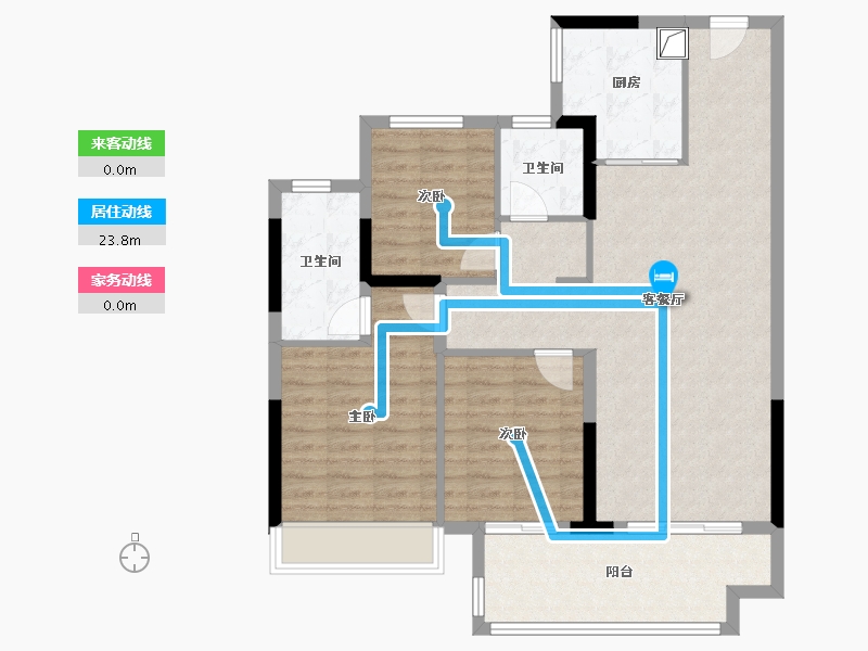 河南省-郑州市-美好云熙苑-93.60-户型库-动静线