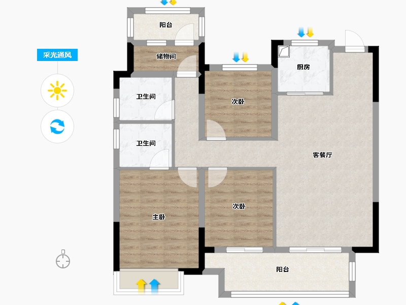 安徽省-宣城市-万兴群贤府-98.05-户型库-采光通风