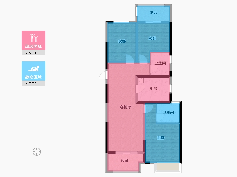 河南省-郑州市-汇泉景悦城-84.00-户型库-动静分区