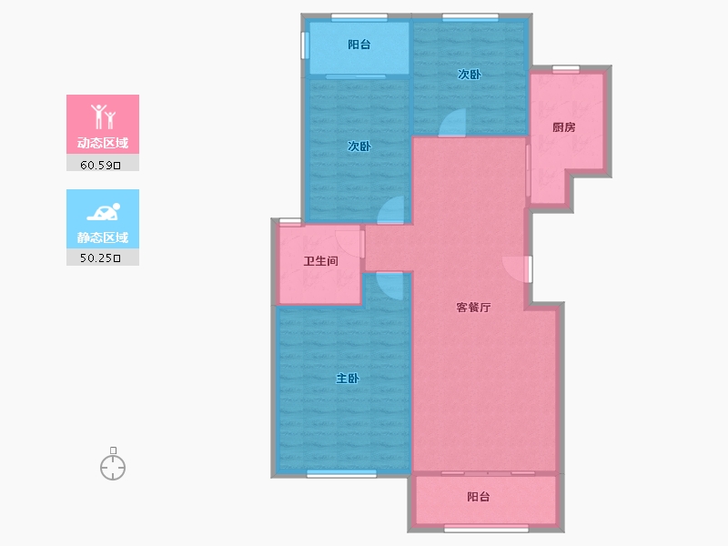 河南省-郑州市-富田兴和苑-96.90-户型库-动静分区