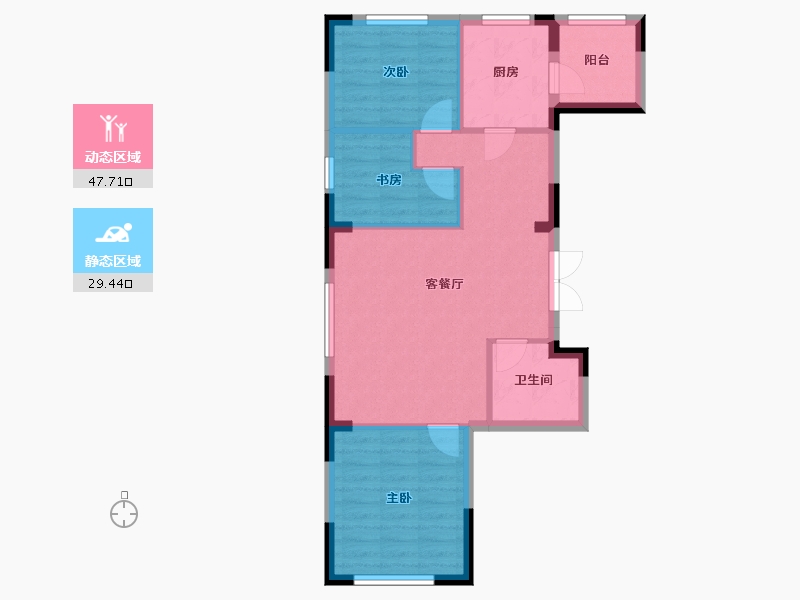 吉林省-四平市-新月南苑绿洲-82.40-户型库-动静分区