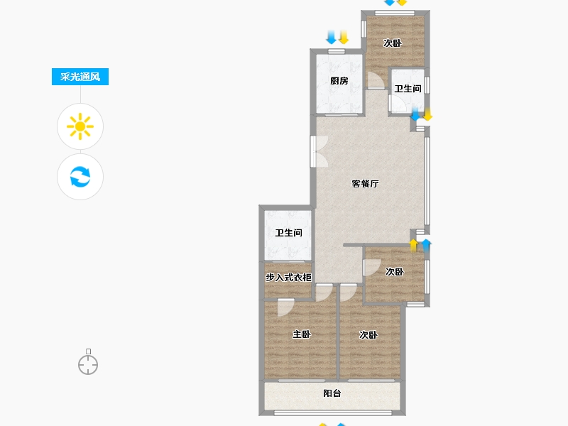 浙江省-杭州市-金航府-101.28-户型库-采光通风