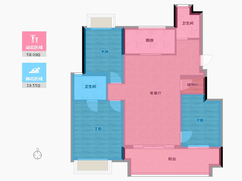 江西省-南昌市-万科四季都会-90.92-户型库-动静分区