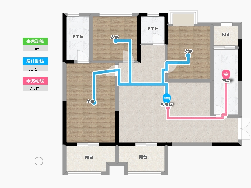 四川省-成都市-置信国色天乡鹭湖宫11区-106.97-户型库-动静线