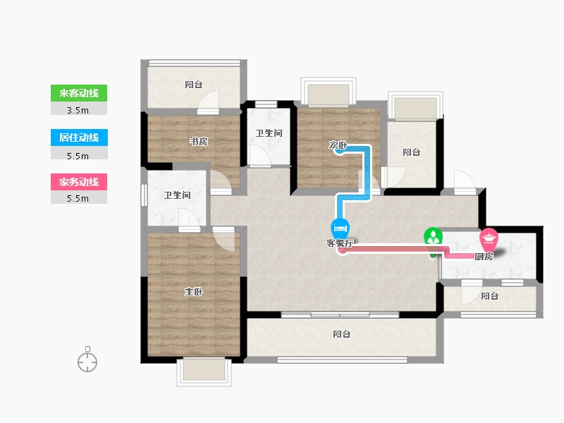 四川省-成都市-华侨城融创春风十里-101.91-户型库-动静线