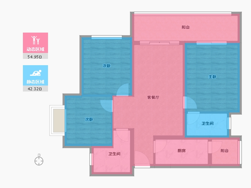 四川省-成都市-天府半岛-86.59-户型库-动静分区