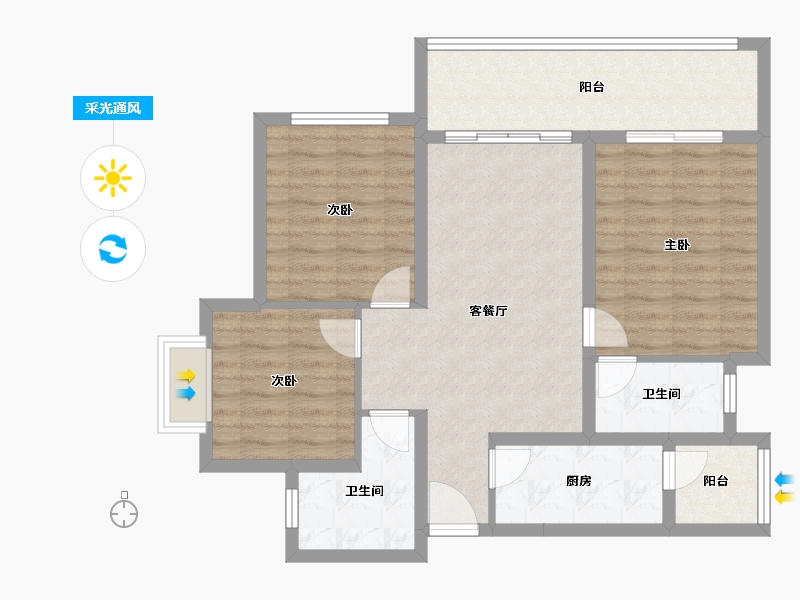 四川省-成都市-天府半岛-86.59-户型库-采光通风