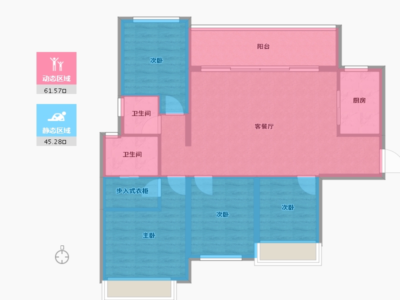 四川省-成都市-空港发展云璟铂樾-96.51-户型库-动静分区