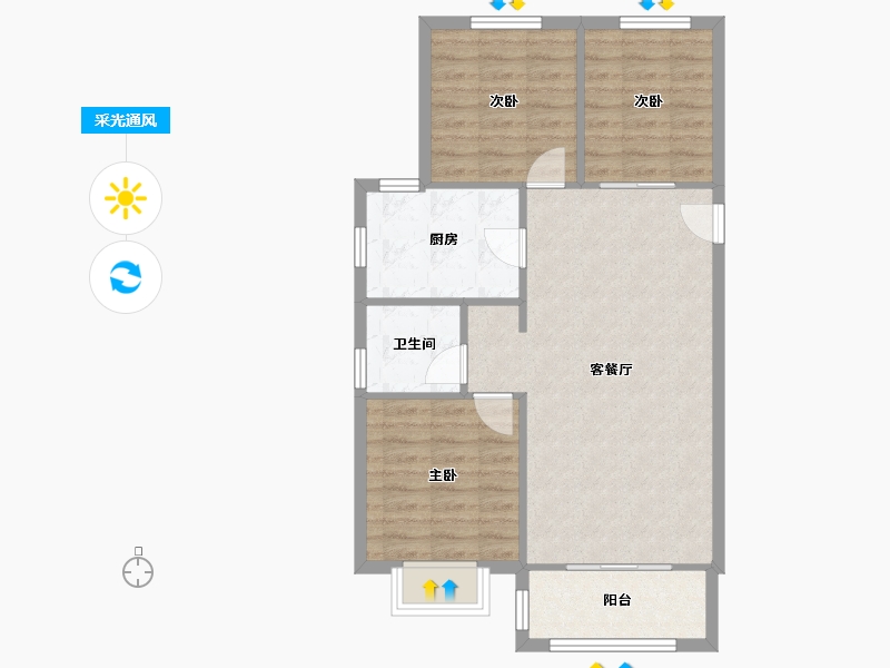 河北省-廊坊市-早安北京-68.83-户型库-采光通风