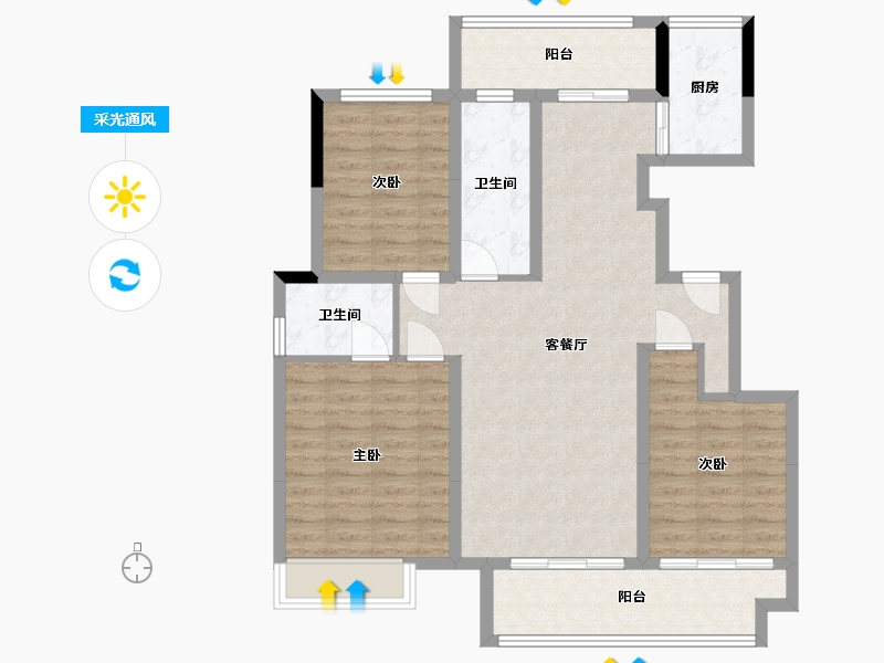 河南省-郑州市-浪漫新城-100.00-户型库-采光通风