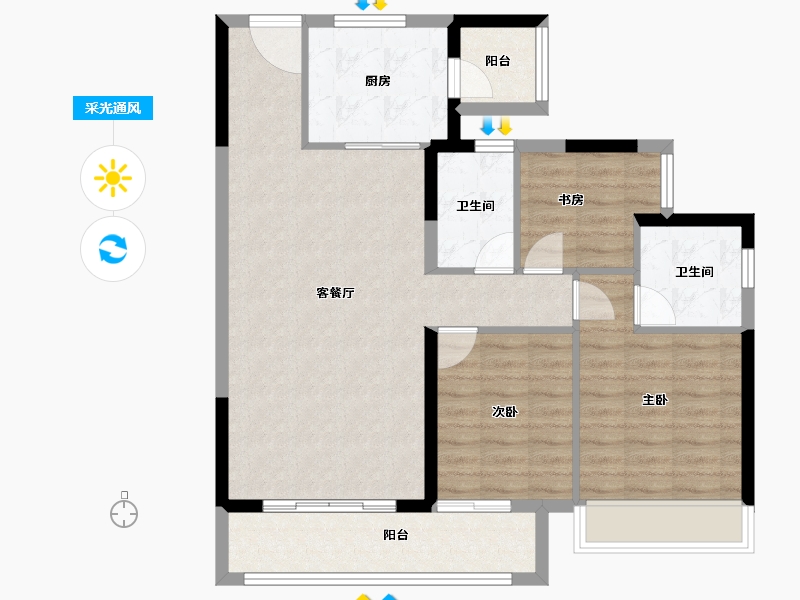 四川省-成都市-三环至绕城-89.48-户型库-采光通风