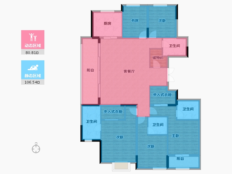 浙江省-杭州市-滨江·枫汀云邸-170.05-户型库-动静分区