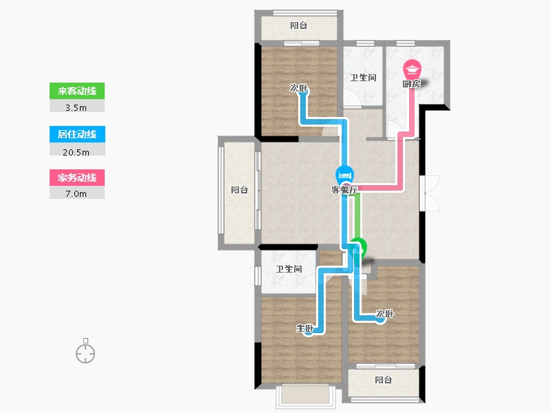 河南省-南阳市-伟城水悦龙湾-103.20-户型库-动静线