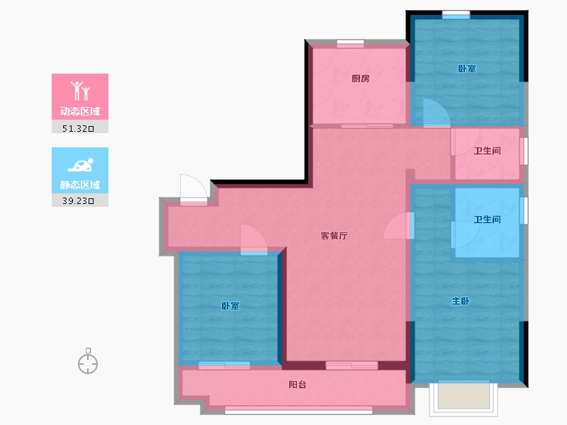 山东省-济南市-紫郡二期-92.80-户型库-动静分区