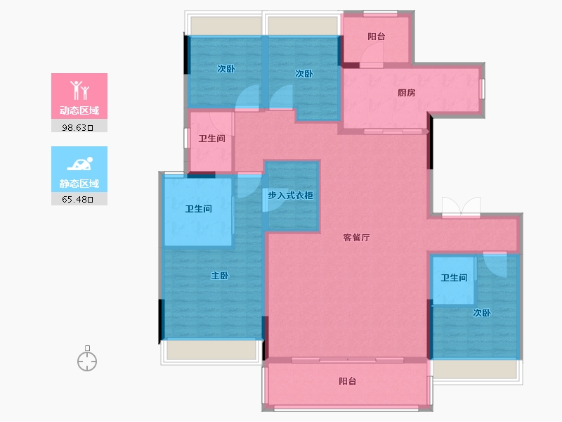 四川省-成都市-悦湖菁领汇-148.40-户型库-动静分区