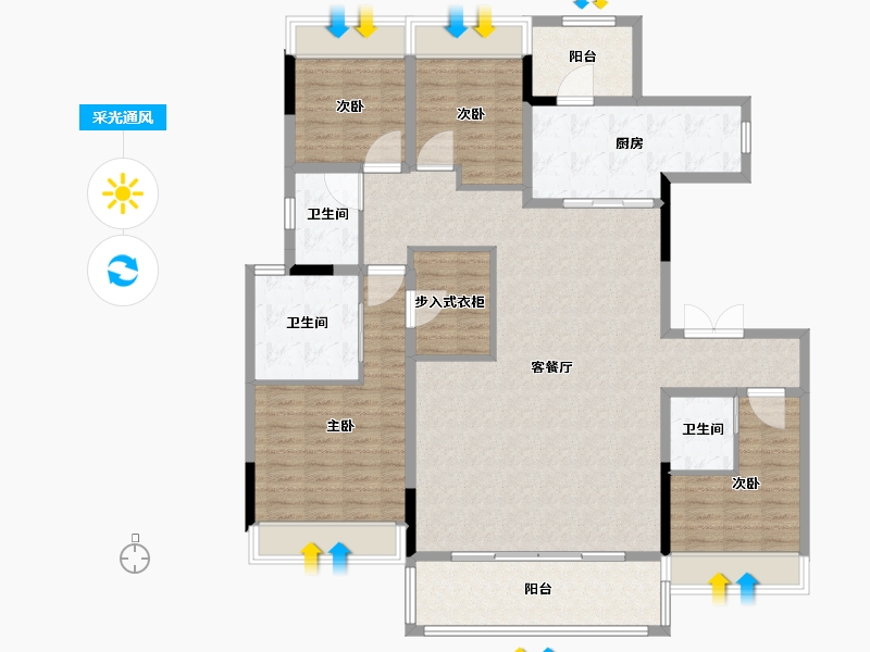 四川省-成都市-悦湖菁领汇-148.40-户型库-采光通风