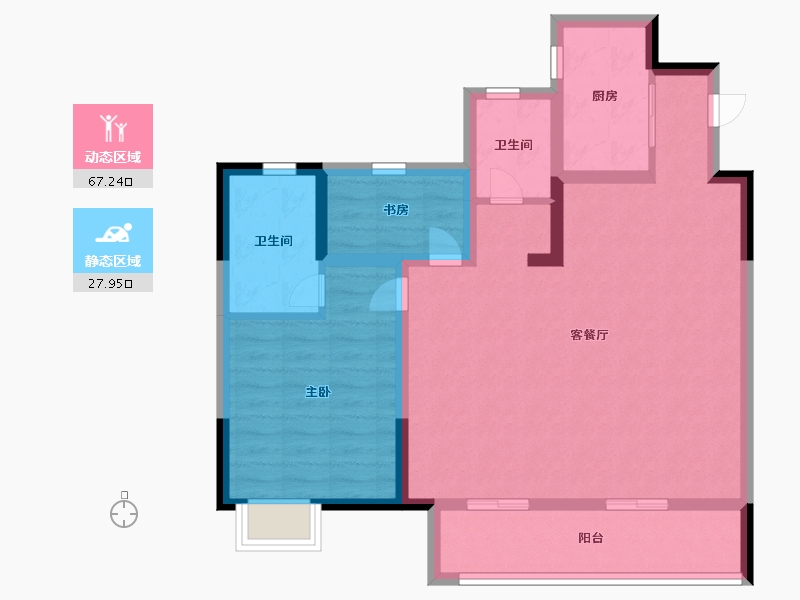 浙江省-杭州市-绿地柏澜晶舍-84.99-户型库-动静分区