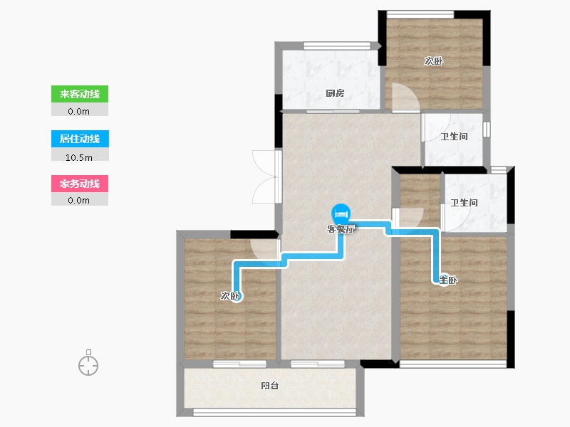 浙江省-杭州市-杭房众安·未珂宸铭府-85.00-户型库-动静线