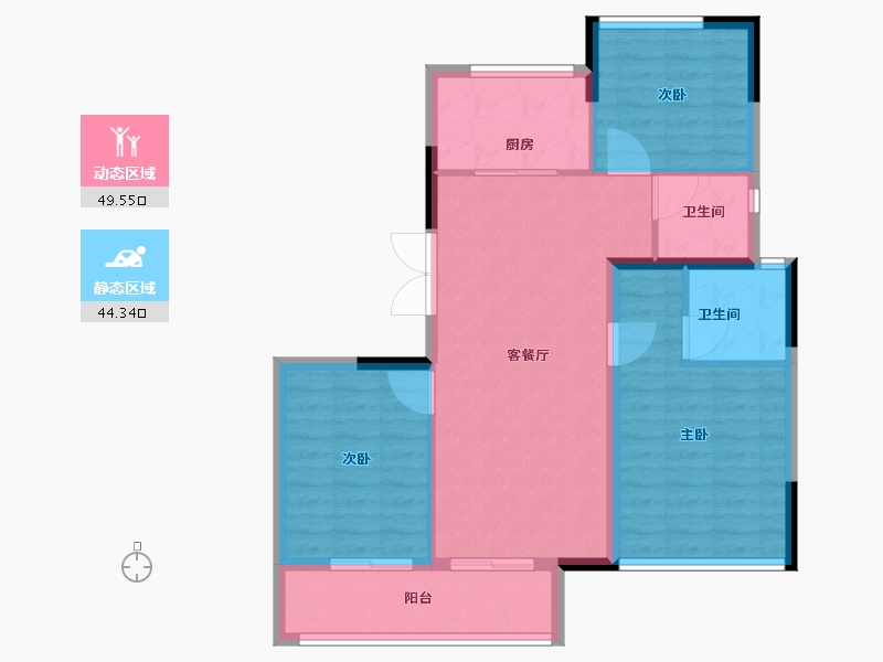 浙江省-杭州市-杭房众安·未珂宸铭府-85.00-户型库-动静分区